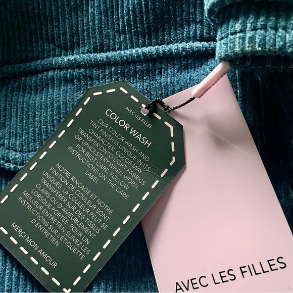 Avec Les Filles Relaxed Corduroy Shacket In Blue Size M NWT - Picture 7 of 16